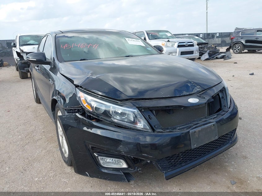 2014 Kia Optima VIN 5XXGN4A75EG337479 IAAI salvage auction — FRONT END, Original (Texas), sold $1,200 on 2026-07-14 (photo 1)
