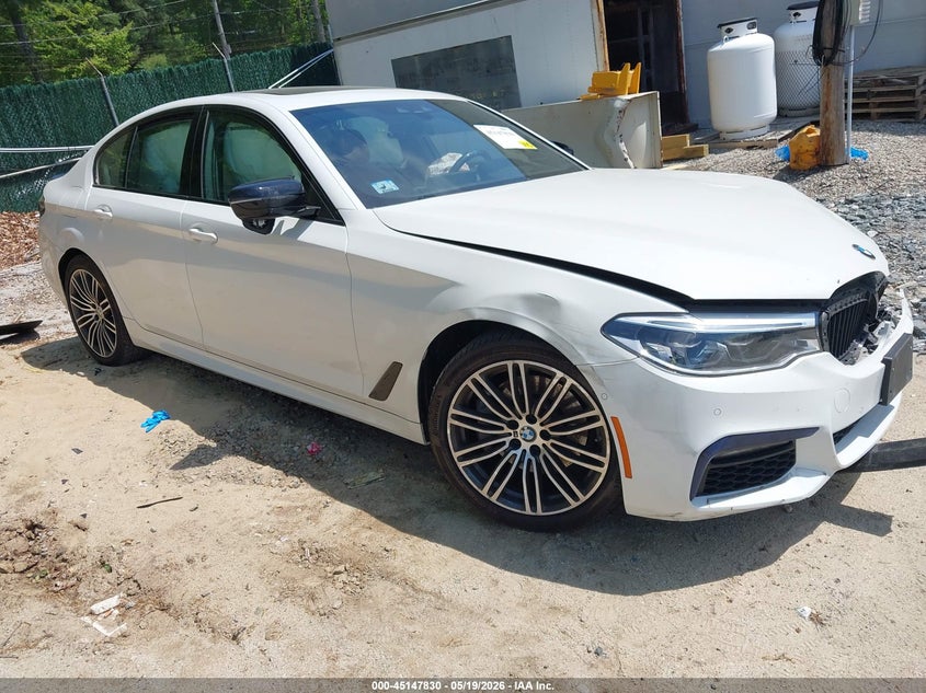 2019 BMW 5er VIN WBAJE7C50KWW12900 IAAI salvage auction — LEFT FRONT, Salvage (Massachusetts), sold $9,100 on 2026-07-28 (photo 1)