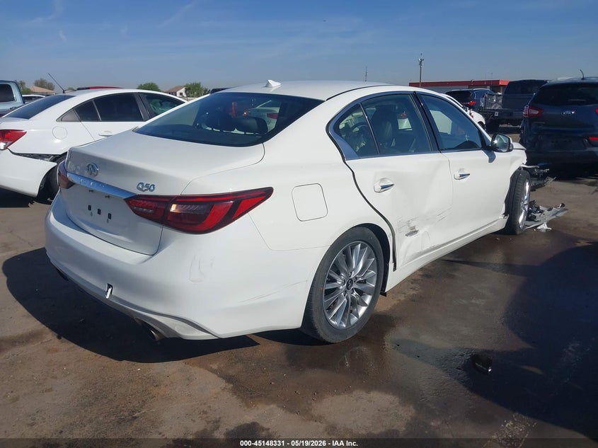 2020 Infiniti Q50 VIN JN1EV7AP0LM205989 IAAI salvage auction — RIGHT FRONT, Salvage (Arizona), sold $4,450 on 2026-07-14 (photo 4)