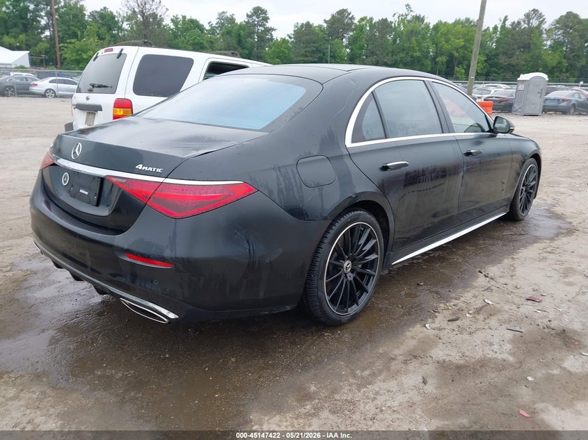 2022 Mercedes-benz S-klasse VIN W1K6G7GB7NA133111 IAAI salvage auction — VANDALISM, Salvage (Virginia), sold $48,200 on 2026-07-17 (photo 4)