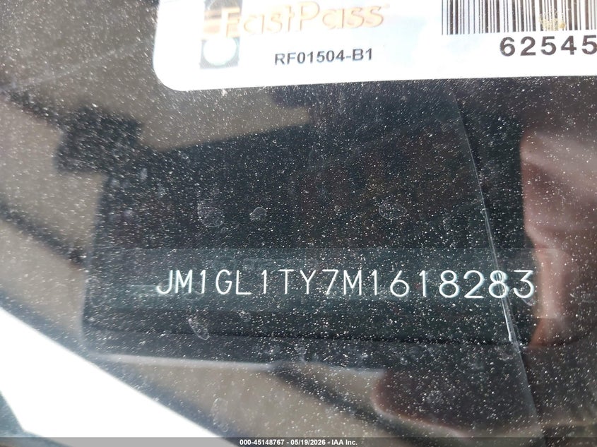 2021 Mazda 6 VIN JM1GL1TY7M1618283 IAAI salvage auction — FRONT END, Salvage (Texas), sold $925 on 2026-07-21 (photo 9)