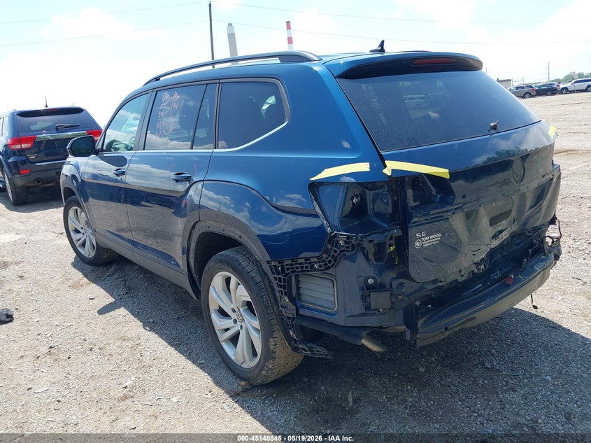 2021 Volkswagen Atlas VIN 1V2WP2CA3MC607812 IAAI salvage auction — REAR END, Salvage (Indiana), sold $4,550 on 2026-07-09 (photo 3)