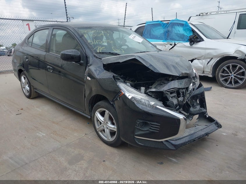 2024 Mitsubishi Mirage VIN ML32FUFJ1RHF10697 IAAI salvage auction — FRONT END, Salvage (Texas), sold $1,900 on 2026-07-29 (photo 1)