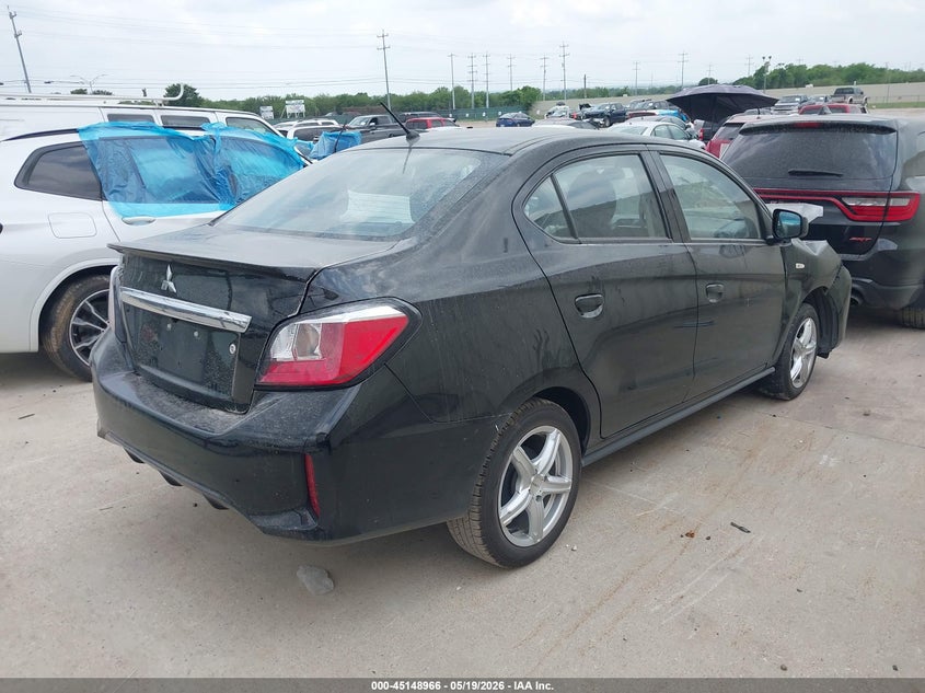 2024 Mitsubishi Mirage VIN ML32FUFJ1RHF10697 IAAI salvage auction — FRONT END, Salvage (Texas), sold $1,900 on 2026-07-29 (photo 4)
