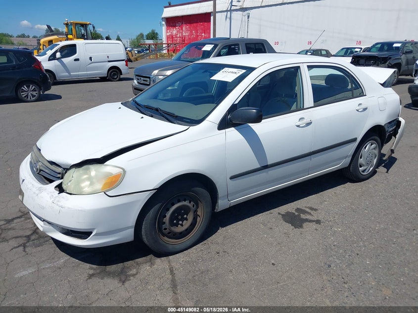 2003 Toyota Corolla VIN 1NXBR32E93Z186025 IAAI salvage auction — FRONT & REAR, Salvage (Oregon), sold $325 on 2026-07-09 (photo 2)