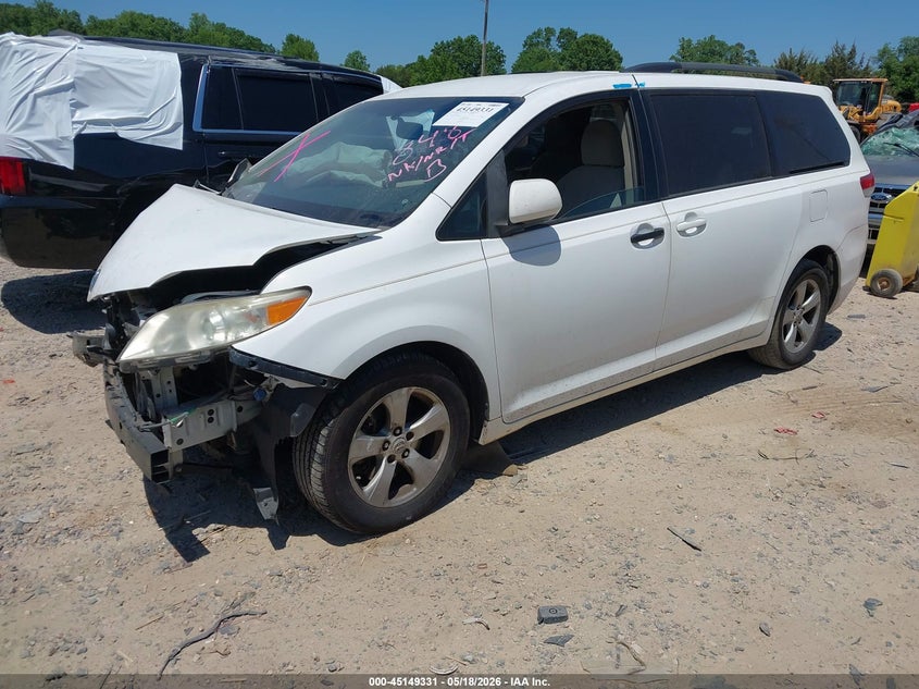 2011 Toyota Sienna VIN 5TDKK3DC6BS168489 IAAI salvage auction — FRONT END, Salvage (North Carolina), sold $700 on 2026-07-09 (photo 2)