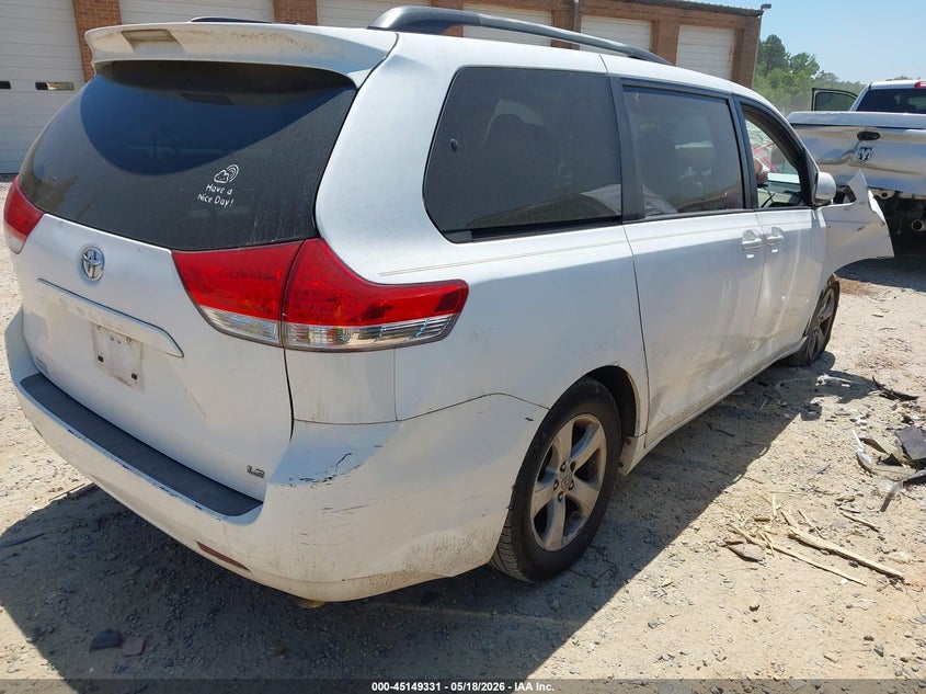 2011 Toyota Sienna VIN 5TDKK3DC6BS168489 IAAI salvage auction — FRONT END, Salvage (North Carolina), sold $700 on 2026-07-09 (photo 4)
