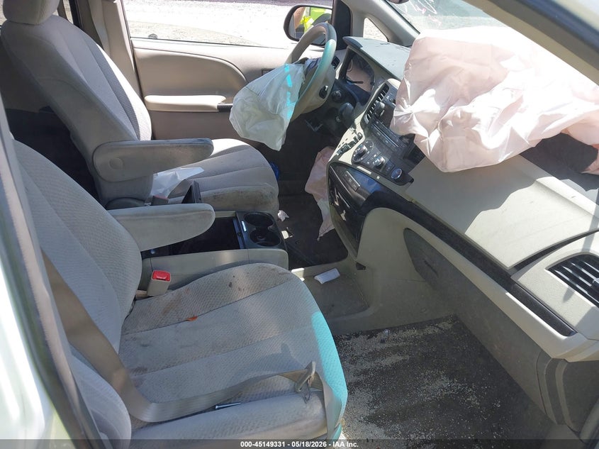 2011 Toyota Sienna VIN 5TDKK3DC6BS168489 IAAI salvage auction — FRONT END, Salvage (North Carolina), sold $700 on 2026-07-09 (photo 5)