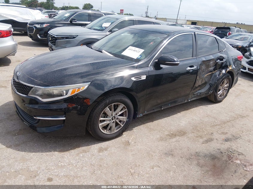 2018 Kia Optima VIN 5XXGT4L34JG215772 IAAI salvage auction — LEFT SIDE, Original (Texas), sold $1,875 on 2026-07-22 (photo 2)