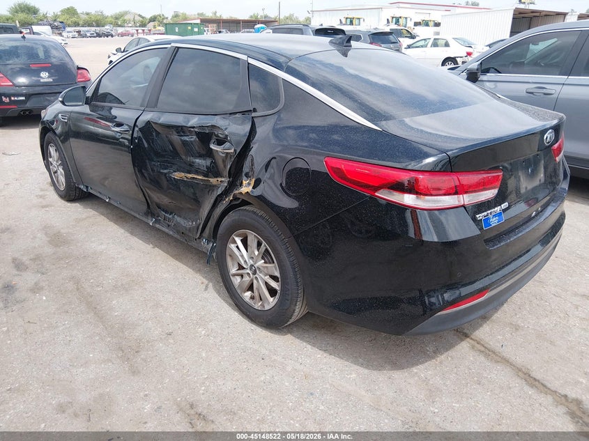 2018 Kia Optima VIN 5XXGT4L34JG215772 IAAI salvage auction — LEFT SIDE, Original (Texas), sold $1,875 on 2026-07-22 (photo 3)