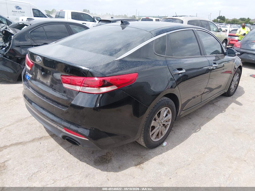 2018 Kia Optima VIN 5XXGT4L34JG215772 IAAI salvage auction — LEFT SIDE, Original (Texas), sold $1,875 on 2026-07-22 (photo 4)