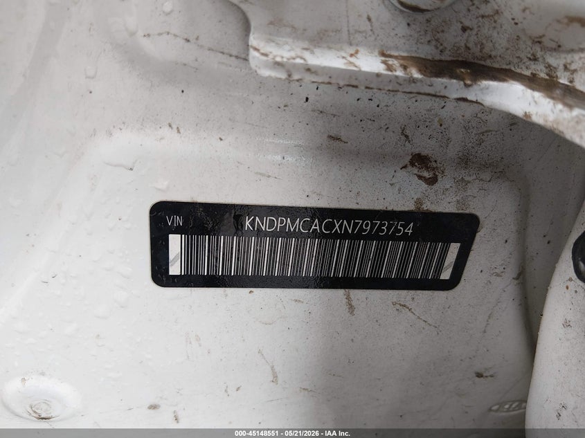 2022 Kia Sportage VIN KNDPMCACXN7973754 IAAI salvage auction — LEFT FRONT, Salvage (West Virginia), sold $3,050 on 2026-07-29 (photo 9)