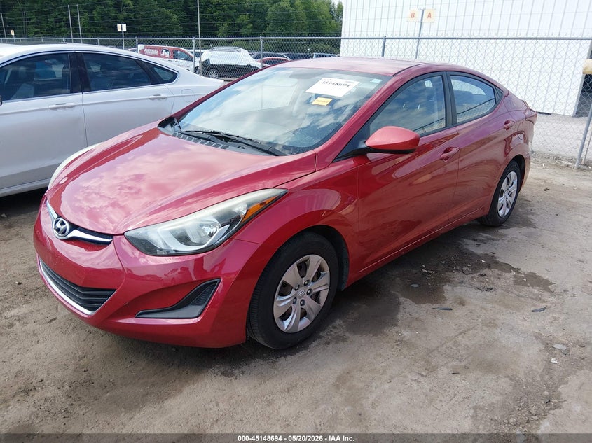 2016 Hyundai Elantra VIN KMHDH4AE9GU515296 IAAI salvage auction — REAR END, Salvage (West Virginia), sold $1,850 on 2026-07-09 (photo 2)