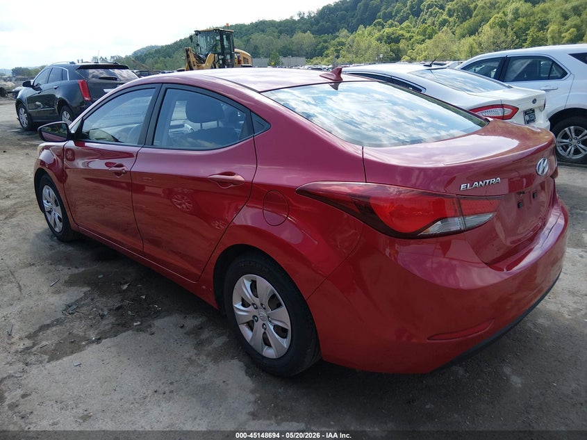 2016 Hyundai Elantra VIN KMHDH4AE9GU515296 IAAI salvage auction — REAR END, Salvage (West Virginia), sold $1,850 on 2026-07-09 (photo 3)
