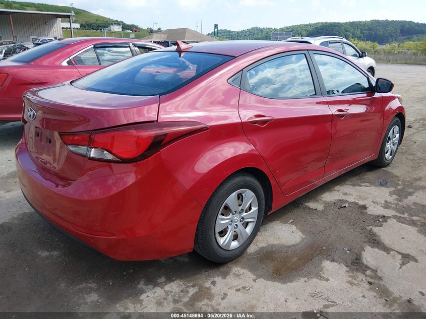 2016 Hyundai Elantra VIN KMHDH4AE9GU515296 IAAI salvage auction — REAR END, Salvage (West Virginia), sold $1,850 on 2026-07-09 (photo 4)