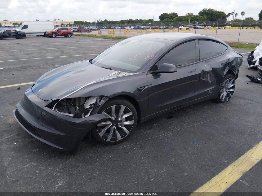 2025 Tesla Model 3 VIN 5YJ3E1EA6SF040383 IAAI salvage auction — LEFT SIDE, Rebuildable (Florida), sold $10,600 on 2026-07-09 (photo 2)