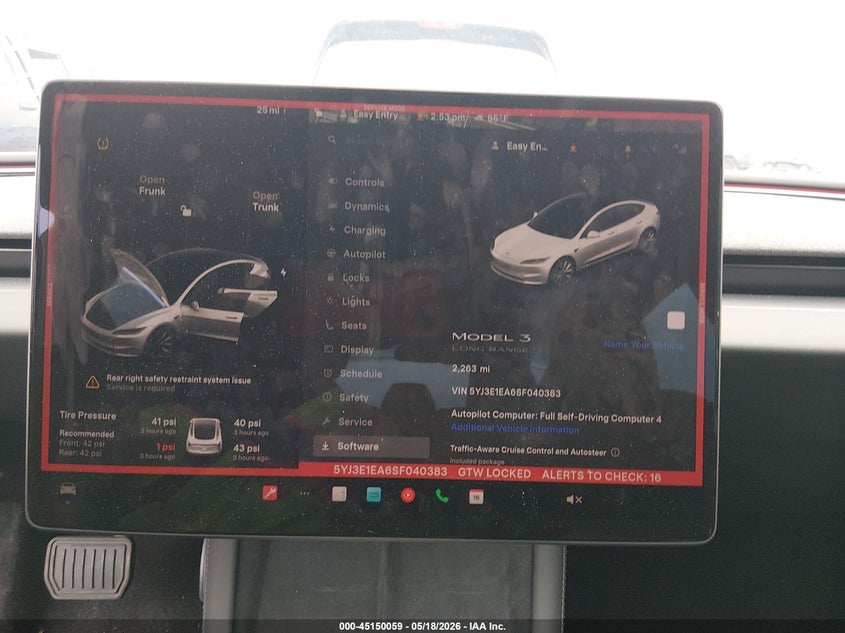 2025 Tesla Model 3 VIN 5YJ3E1EA6SF040383 IAAI salvage auction — LEFT SIDE, Rebuildable (Florida), sold $10,600 on 2026-07-09 (photo 7)