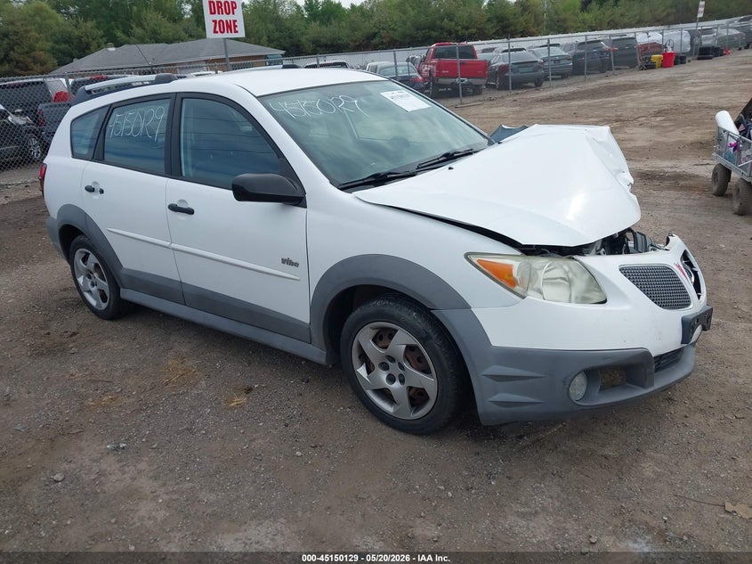 2005 Pontiac Vibe VIN 5Y2SL63815Z454717 IAAI salvage auction — FRONT END, Clear (Indiana), sold $500 on 2026-07-07 (photo 1)
