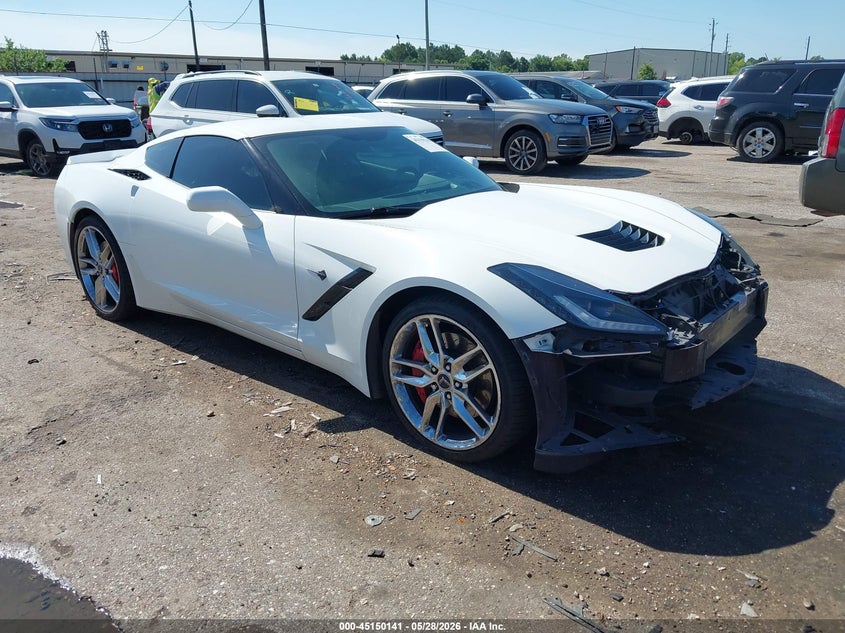 2014 Chevrolet Corvette VIN 1G1YK2D79E5105574 IAAI salvage auction — FRONT END, Original (Texas), sold $16,100 on 2026-08-01 (photo 1)