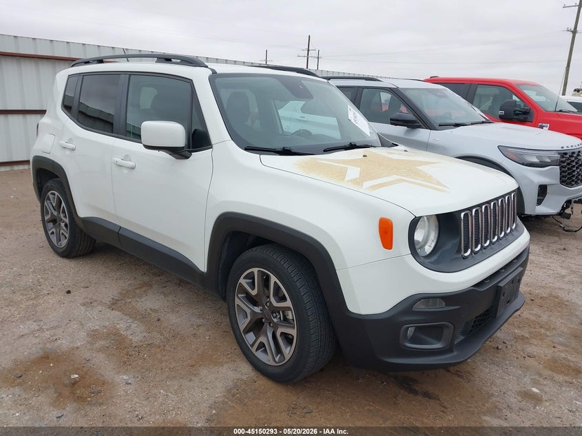 2016 Jeep Renegade VIN ZACCJABT8GPD97355 IAAI salvage auction — HAIL, Original (Texas), sold $2,100 on 2026-07-21 (photo 1)
