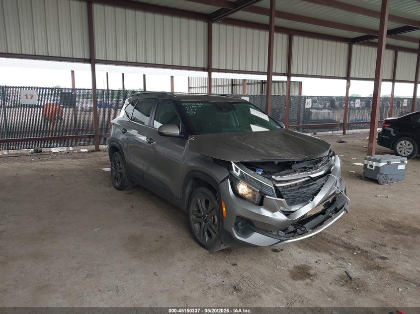 2021 Kia Seltos VIN KNDEU2AA7M7052722 IAAI salvage auction — FRONT END, Salvage (Texas), sold $3,125 on 2026-07-28 (photo 1)