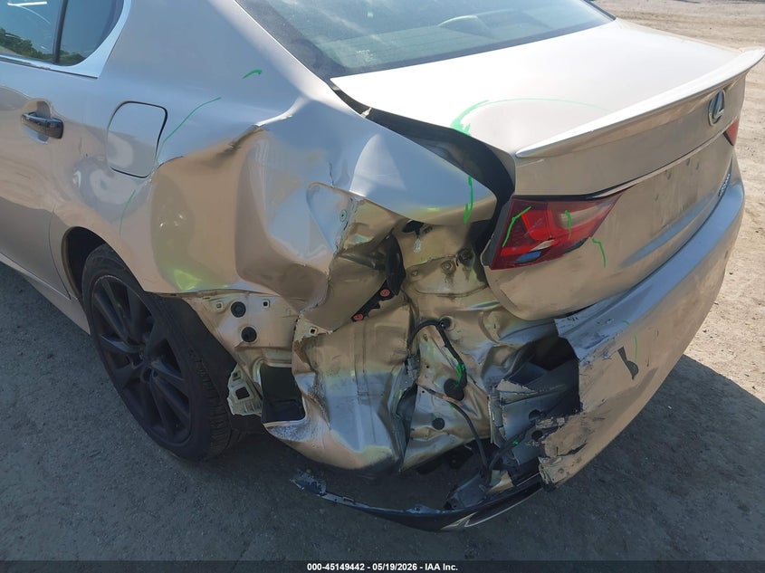 2013 Lexus Gs VIN JTHBE1BL8D5012802 IAAI salvage auction — LEFT REAR, Salvage - Greater Than 75% (Maryland), sold $2,150 on 2026-07-28 (photo 6)