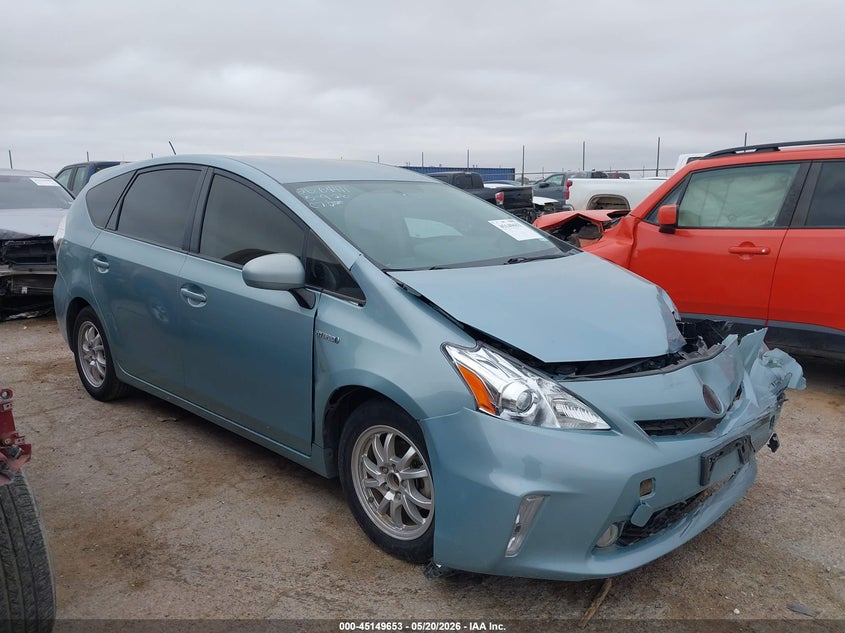 2014 Toyota Prius v VIN JTDZN3EU7E3304700 IAAI salvage auction — FRONT END, Salvage (Texas), sold $2,150 on 2026-07-07 (photo 1)