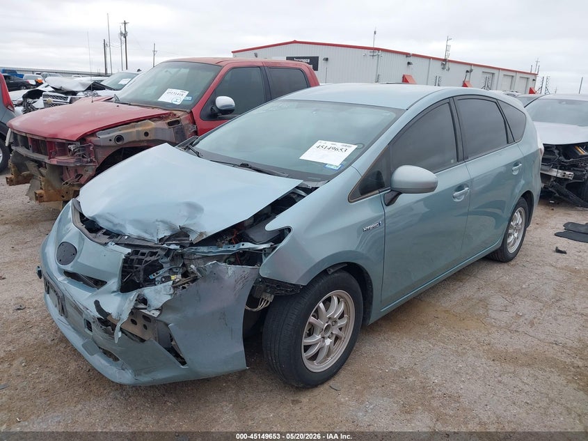 2014 Toyota Prius v VIN JTDZN3EU7E3304700 IAAI salvage auction — FRONT END, Salvage (Texas), sold $2,150 on 2026-07-07 (photo 2)