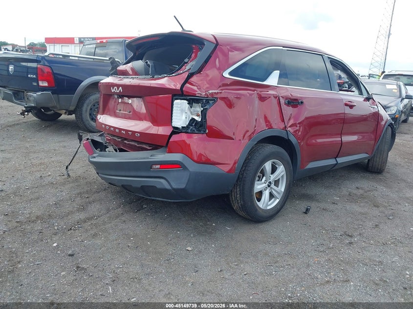 2022 Kia Sorento VIN 5XYRG4LC6NG161583 IAAI salvage auction — ROLLOVER, Salvage (Arkansas), sold $1,000 on 2026-07-08 (photo 4)