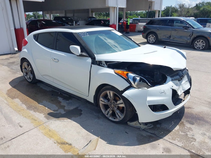 2012 Hyundai Veloster VIN KMHTC6AD0CU061107 IAAI salvage auction — FRONT END, Rebuildable (Florida), sold $225 on 2026-07-22 (photo 1)