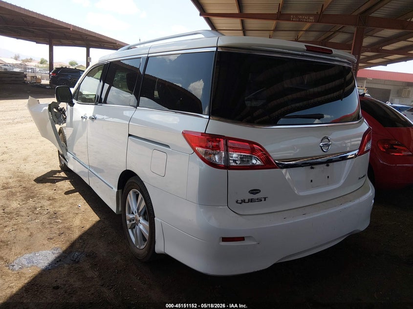 2015 Nissan Quest VIN JN8AE2KP6F9121667 IAAI salvage auction — LEFT FRONT, Salvage (Arizona), sold $1,250 on 2026-07-14 (photo 3)