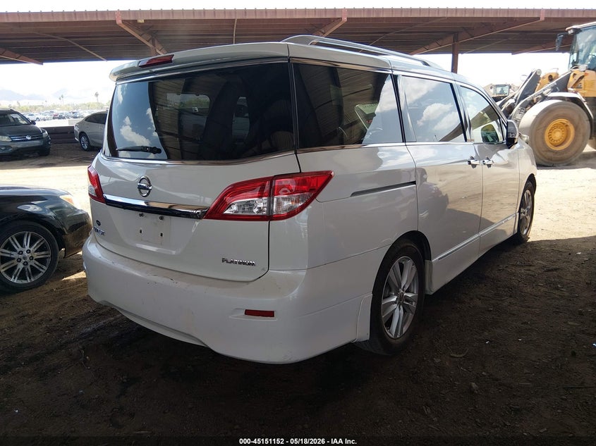 2015 Nissan Quest VIN JN8AE2KP6F9121667 IAAI salvage auction — LEFT FRONT, Salvage (Arizona), sold $1,250 on 2026-07-14 (photo 4)