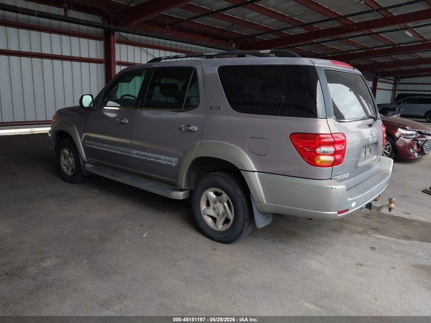 2002 Toyota Sequoia VIN 5TDZT34A82S058814 IAAI salvage auction — NORMAL WEAR, Clear - Dealer Only (California), sold $600 on 2026-07-07 (photo 3)