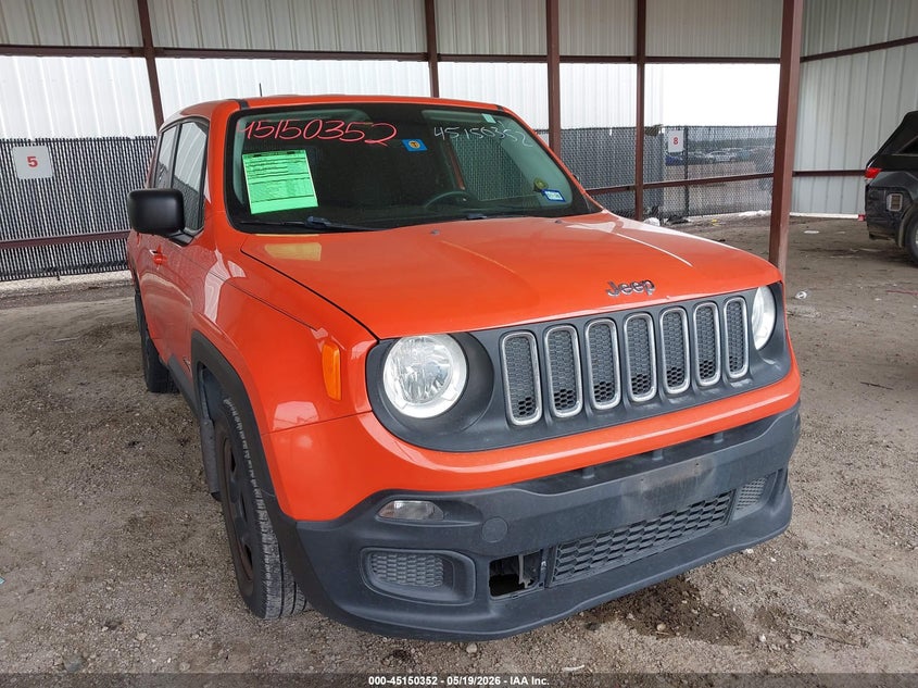 2017 Jeep Renegade VIN ZACCJAAB1HPG12407 IAAI salvage auction — RIGHT SIDE, Original (Texas), sold $2,000 on 2026-08-18 (photo 1)