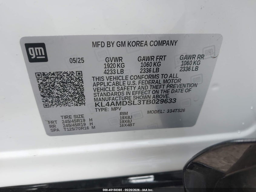 2026 Buick Encore gx VIN KL4AMDSL3TB029633 IAAI salvage auction — RIGHT FRONT, Salvage (Ohio), sold $6,550 on 2026-07-28 (photo 9)