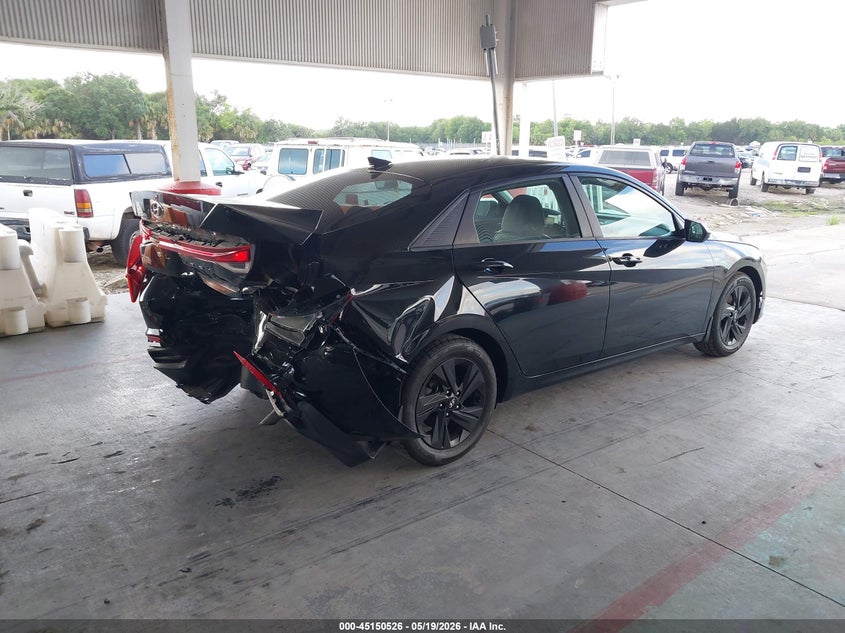 2022 Hyundai Elantra VIN 5NPLS4AG0NH059392 IAAI salvage auction — REAR END, Certificate Of Destruction (Florida), sold $3,150 on 2026-07-08 (photo 4)