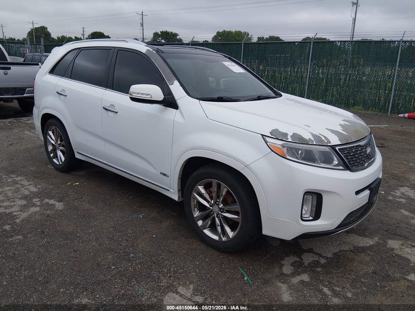 2014 Kia Sorento VIN 5XYKWDA70EG520310 IAAI salvage auction — HAIL, Salvage (Kansas), sold $475 on 2026-07-24 (photo 1)