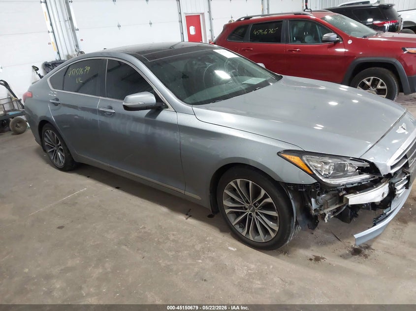 2015 Hyundai Genesis VIN KMHGN4JEXFU091129 IAAI salvage auction — RIGHT FRONT, Salvage (Minnesota), sold $1,550 on 2026-08-02 (photo 1)