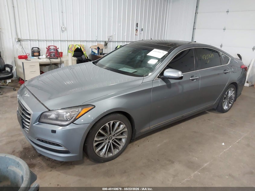 2015 Hyundai Genesis VIN KMHGN4JEXFU091129 IAAI salvage auction — RIGHT FRONT, Salvage (Minnesota), sold $1,550 on 2026-08-02 (photo 2)