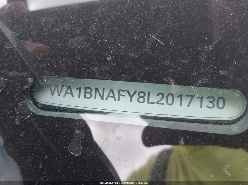 2020 Audi Q5 VIN WA1BNAFY8L2017130 IAAI salvage auction — FRONT END, Original (Texas), sold $8,700 on 2026-07-10 (photo 9)