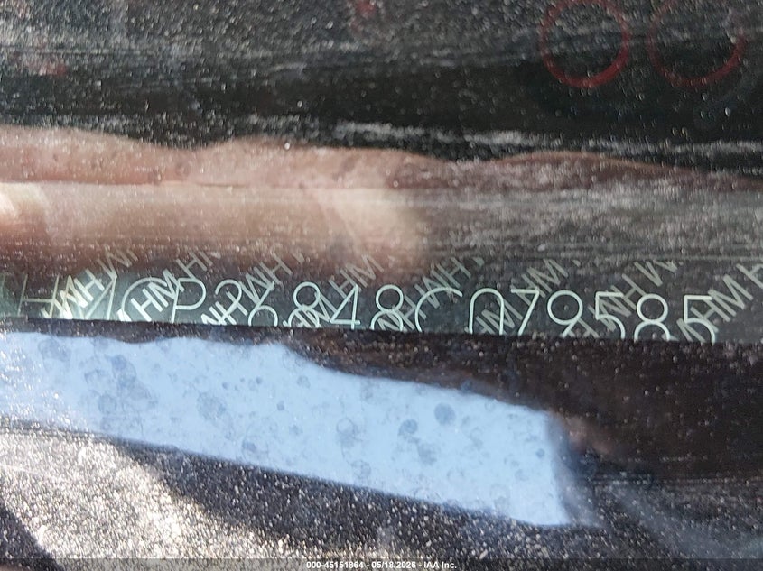 2008 Honda Accord VIN JHMCP26848C079585 IAAI salvage auction — NORMAL WEAR, Original (Texas), sold $650 on 2026-07-13 (photo 9)
