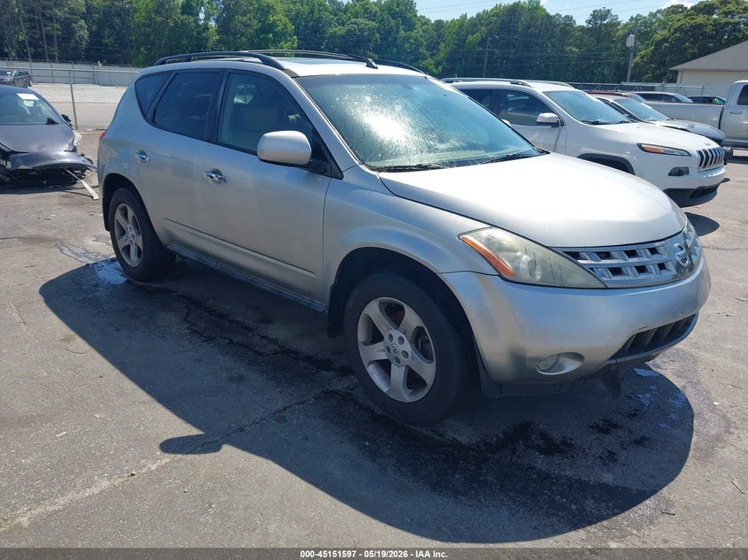 2005 Nissan Murano VIN JN8AZ08T65W318674 IAAI salvage auction — LEFT REAR, Repossession Paperwork (Georgia), sold $300 on 2026-07-08 (photo 1)