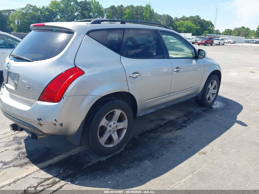 2005 Nissan Murano VIN JN8AZ08T65W318674 IAAI salvage auction — LEFT REAR, Repossession Paperwork (Georgia), sold $300 on 2026-07-08 (photo 4)