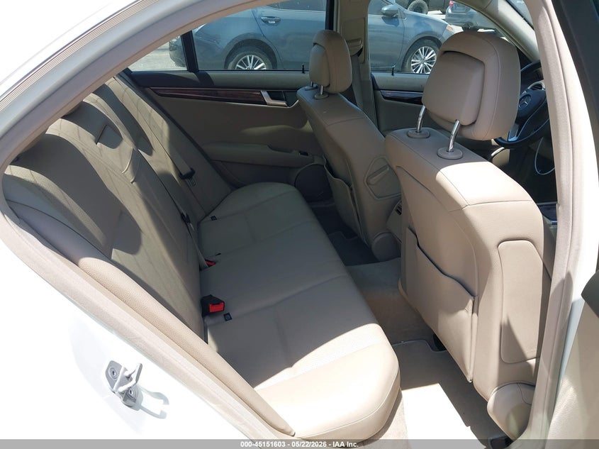 2012 Mercedes-benz C-klasse VIN WDDGF4HBXCA681962 IAAI salvage auction — FRONT & REAR, Salvage (California), sold $1,000 on 2026-07-14 (photo 8)