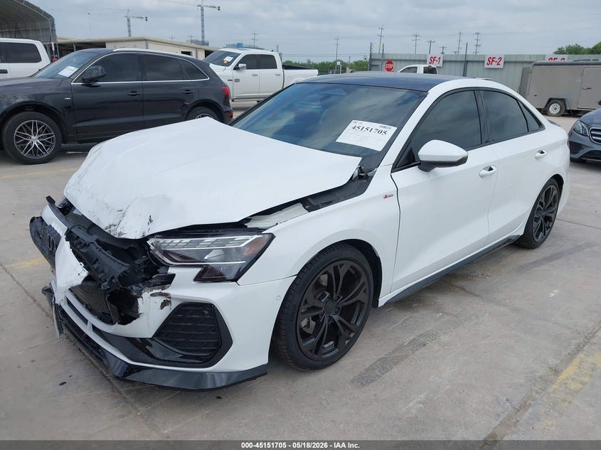 2026 Audi A3 VIN WAUGUDGY7TA039119 IAAI salvage auction — FRONT END, Original (Texas), sold $11,100 on 2026-07-29 (photo 2)