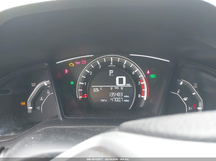 2018 Honda Civic VIN 19XFC2F55JE035318 IAAI salvage auction — HAIL, Salvage (Missouri), sold $4,075 on 2026-07-25 (photo 7)