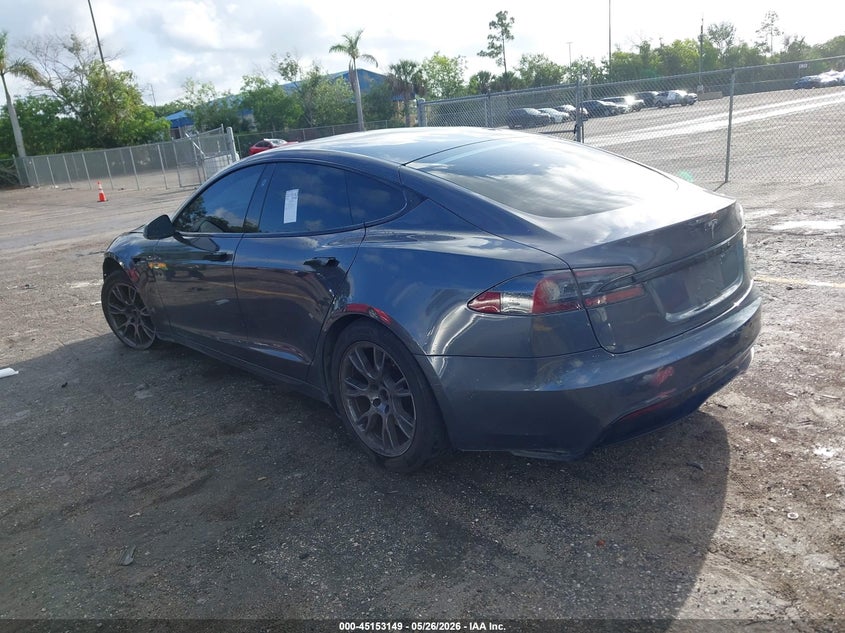 2021 Tesla Model s VIN 5YJSA1E55MF428413 IAAI salvage auction — FRONT END, Clear (Florida), sold $5,600 on 2026-07-13 (photo 3)