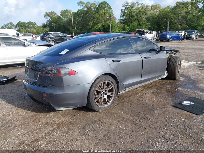 2021 Tesla Model s VIN 5YJSA1E55MF428413 IAAI salvage auction — FRONT END, Clear (Florida), sold $5,600 on 2026-07-13 (photo 4)