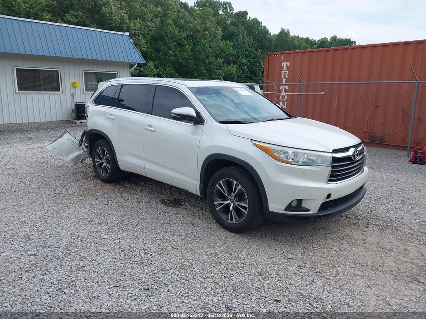 2016 Toyota Highlander VIN 5TDKKRFH2GS155435 IAAI salvage auction — RIGHT REAR, Salvage (Kentucky), sold $7,500 on 2026-07-28 (photo 1)