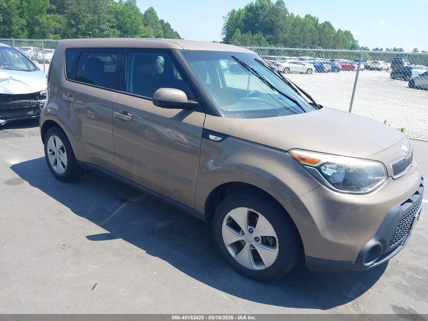 2014 Kia Soul VIN KNDJN2A21E7111124 IAAI salvage auction — NORMAL WEAR, Clear (Missouri), sold $225 on 2026-07-22 (photo 1)